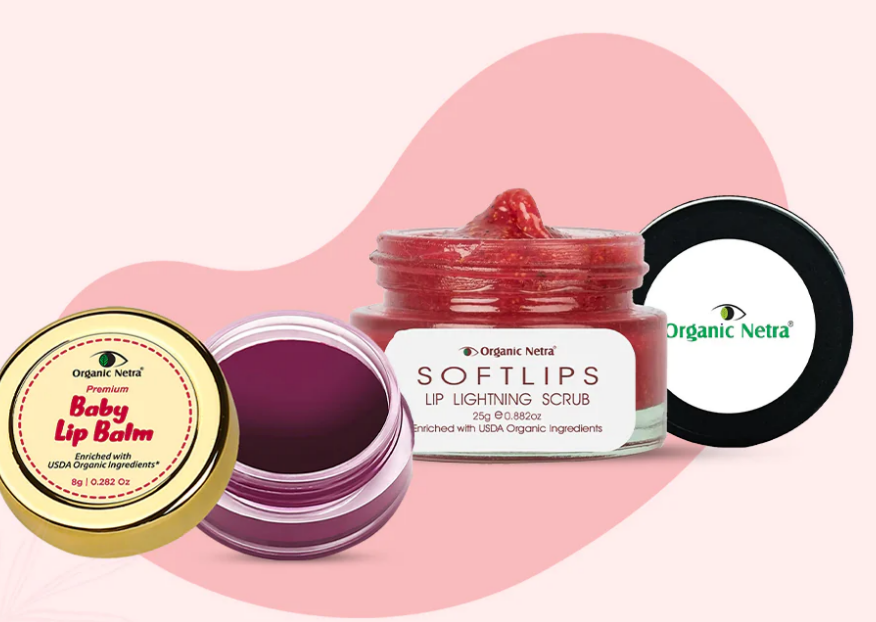 Organic Netra Lip Care Essentials Lip Scrub + Lip Balm Swadesii