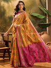 Sangria Floral Woven Design Patola Saree With Blouse Piece