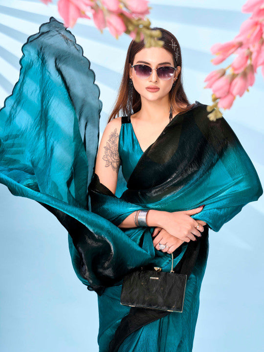 Tikhi Imli Ombre Satin Designer Saree