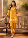 Sangria Embroidered Shirt Collar Neck Tunic With Trouser Co-Ords