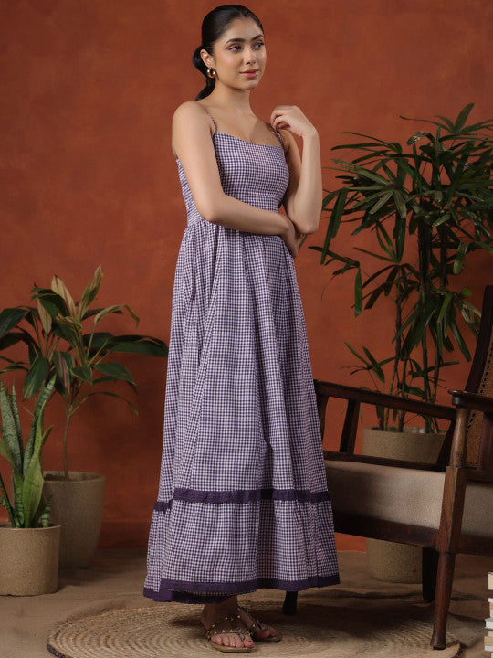 anayna Women's long dress with and ruffle detailing