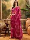 Sangria Floral Printed Saree with Unstitched Blouse