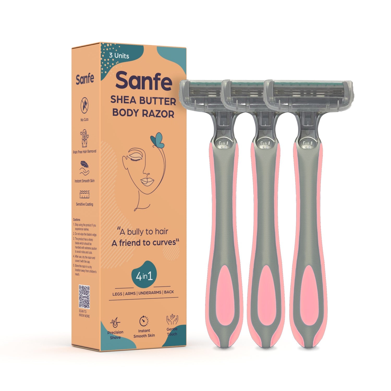Sanfe Shea Butter Body Razor - 20 gms (Pack of 3) - Swadesii