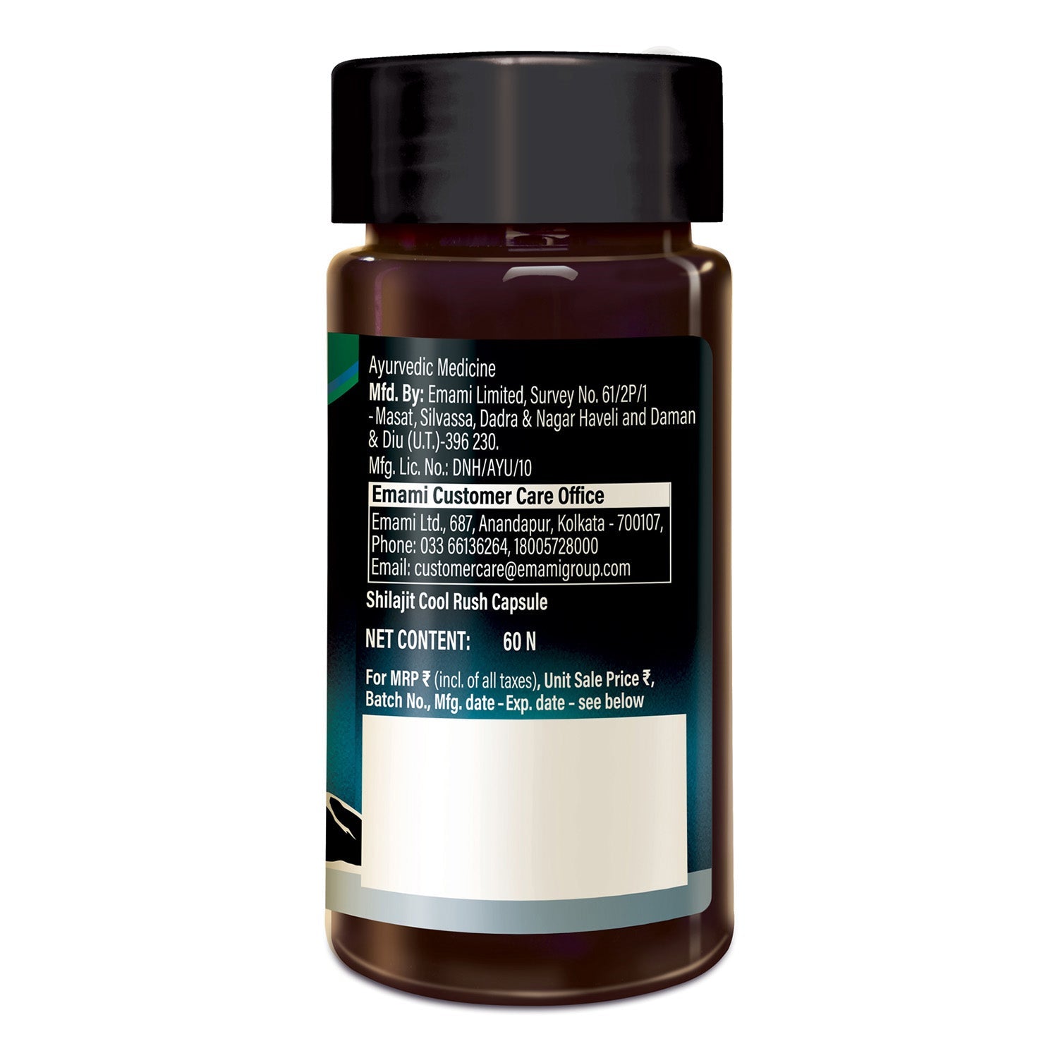 Zandu Shilajit Cool Rush Capsules: The 1st Ever Himalayan Shilajit Capsule with Heat Balancing Herbs (60 Caps))