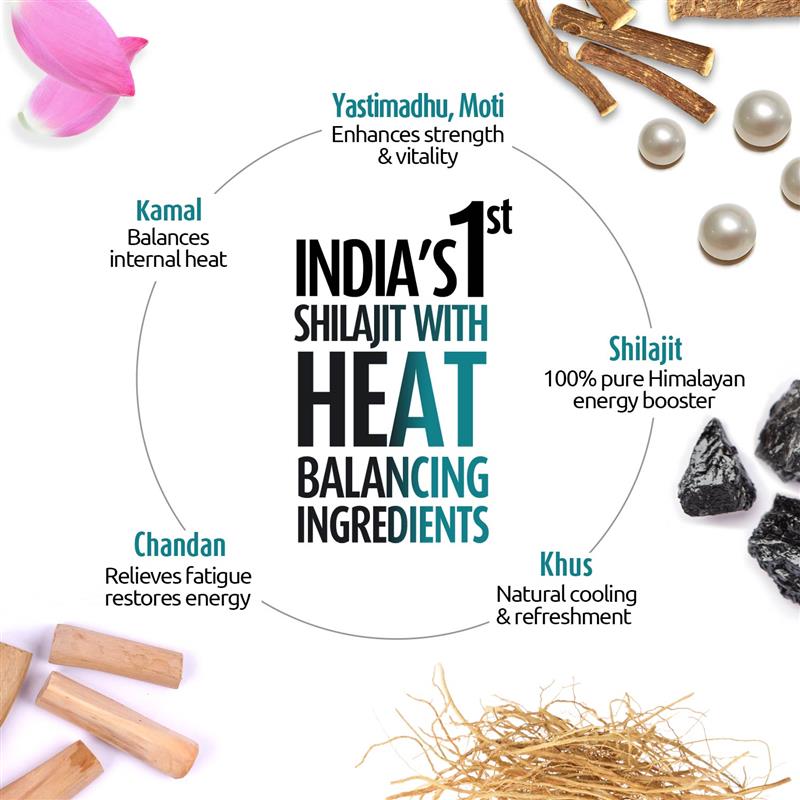 Zandu Shilajit Cool Rush Resin: 1st Ever Shilajit Resin with Heat Balancing Ingredients (10g)