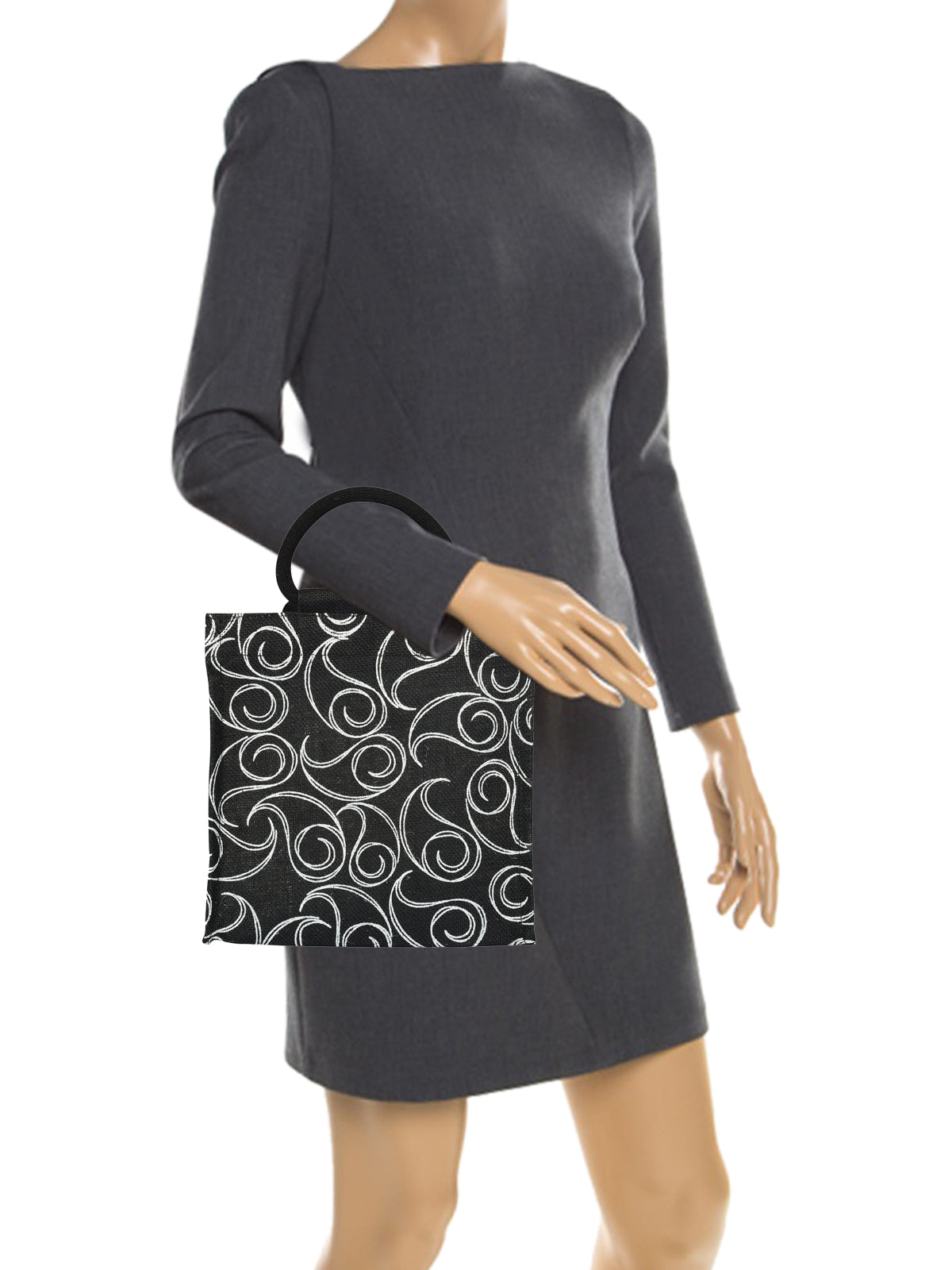 10 X 10 X 6 - ALL OVER ZIPPER LUNCH  (B-022-BLACK)