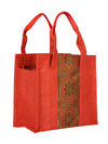 Jute Cottage Vertical Lace Zipper Lunch Bag Jute Bag