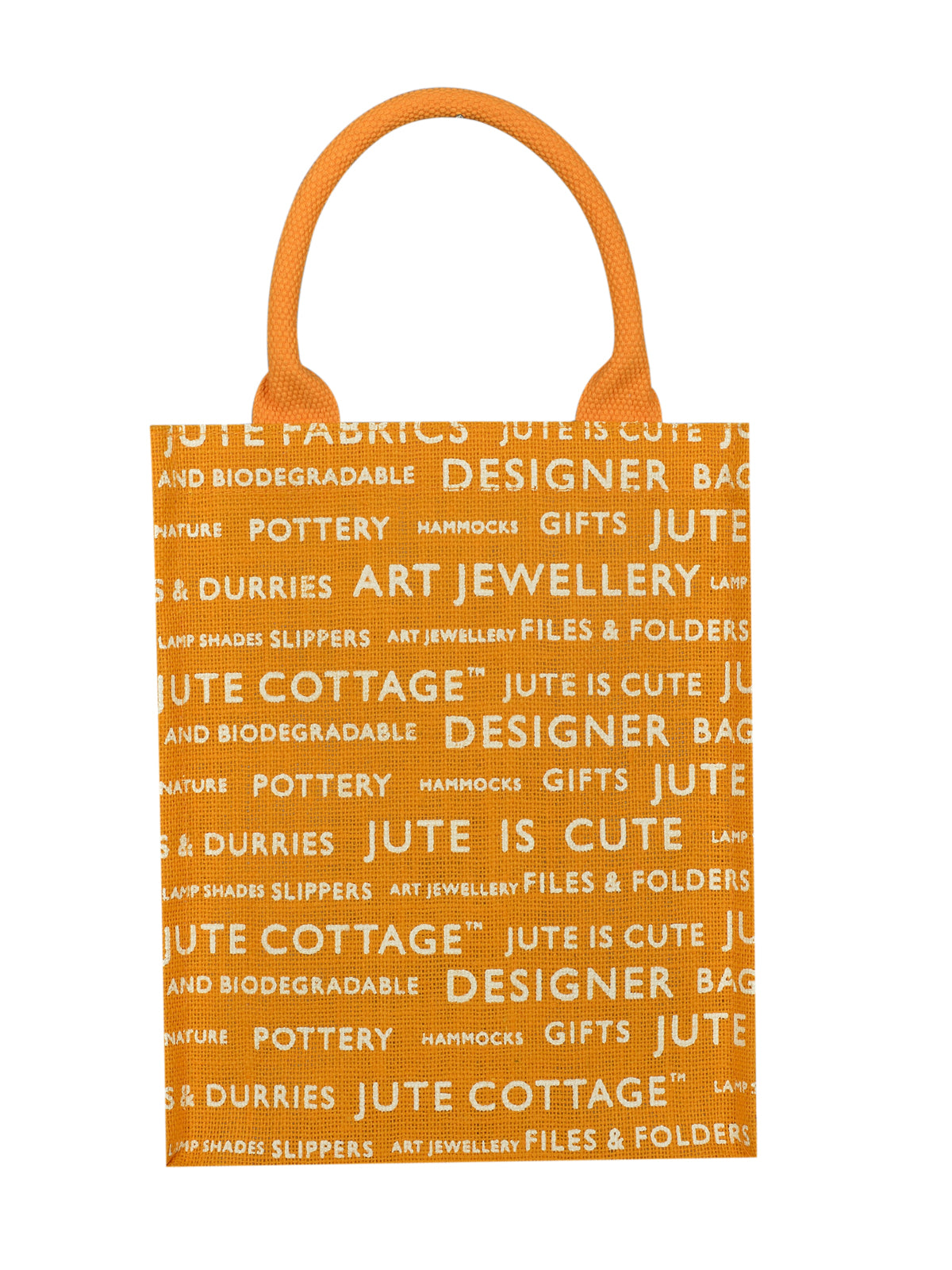 13 X 11 X 7 - JUTE COTTAGE PRINTED ZIPPER LUNCH BAG (B-038-YELLOW)