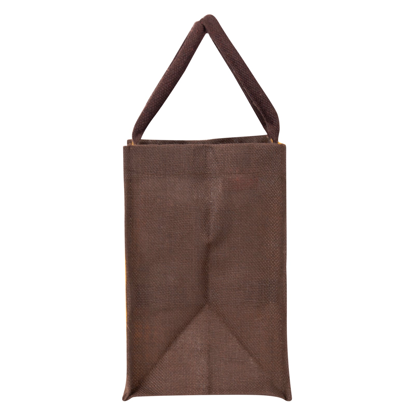 JUTE COTTAGE AMBARI ELEPHANT PRINT ZIPPER LUNCH BAG, SUSTAINABLE, ECO-FRIENDLY, 100% GENUINE, STYLISH JUTE BAG (YELLOW/BROWN 11X10X7)