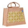 Jute Cottage Taper Zipper Lunch Bag 100% Genuine Jute