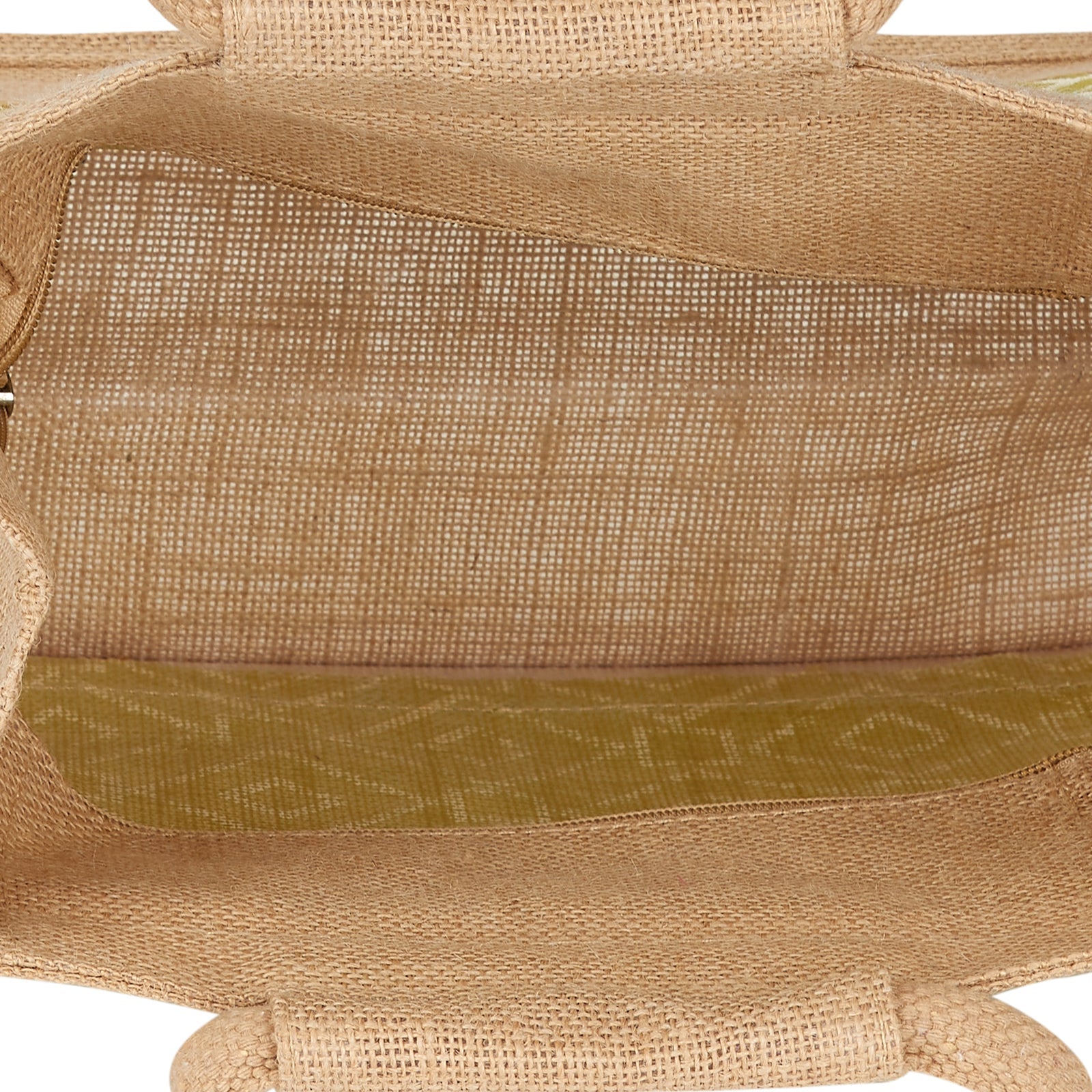 JUTE COTTAGE TAPER ZIPPER LUNCH BAG, SUSTAINABLE, ECO-FRIENDLY, 100% GENUINE JUTE, STYLISH (GREEN 10X13X6)