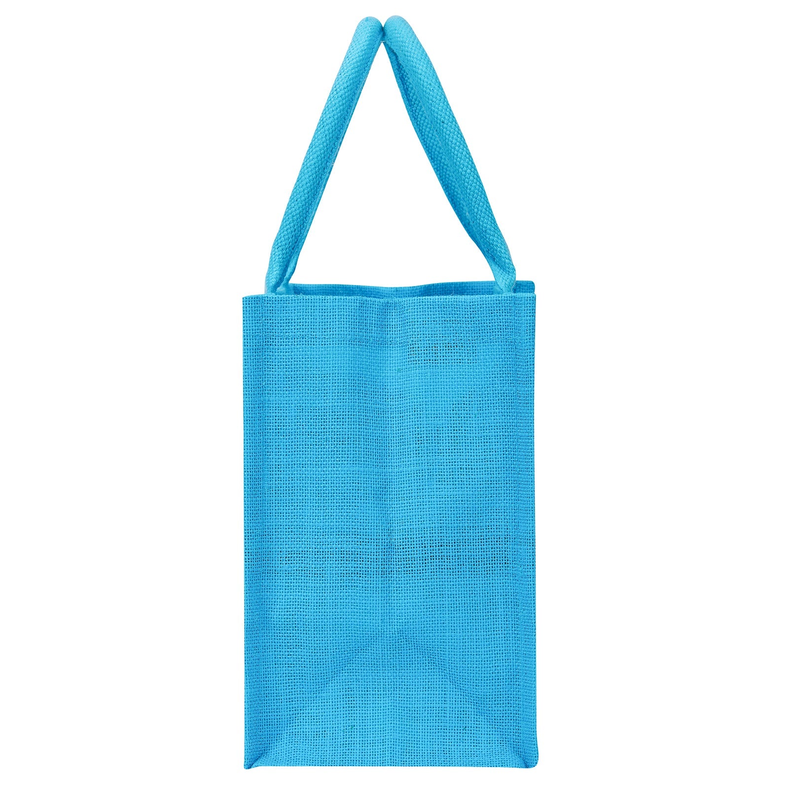 JUTE COTTAGE LIFE DESSERT PRINT ZIPPER LUNCH BAG, SUSTAINABLE, ECO-FRIENDLY, 100% GENUINE JUTE, STYLISH (TURQUOISE BLUE 11X10X7)