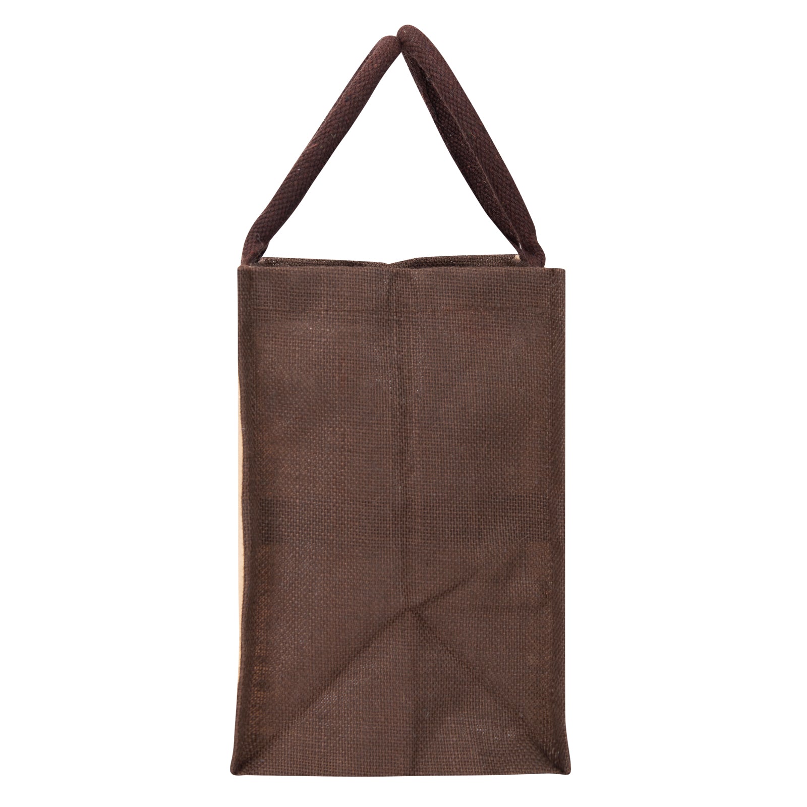 JUTE COTTAGE AMBARI ELEPHANT PRINT ZIPPER LUNCH BAG, SUSTAINABLE, ECO-FRIENDLY, 100% GENUINE, STYLISH JUTE BAG (CREAM/BROWN 11X10X7)