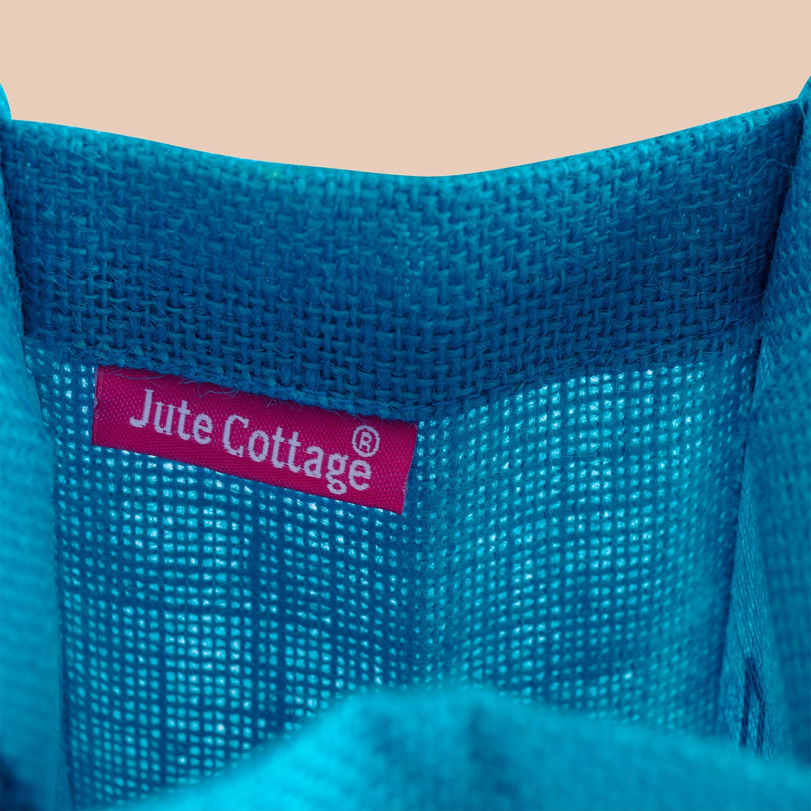 JUTE COTTAGE BOTTLE BAG WATER BEST FRIEND, SUSTAINABLE, ECO-FRIENDLY, 100% GENUINE JUTE, STYLISH (TURQUOISE BLUE 14X5X4.5