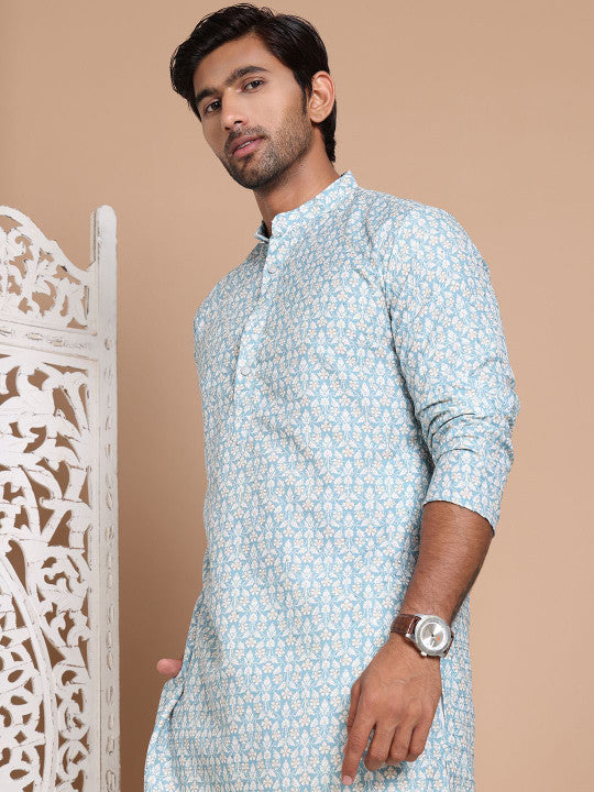 Anouk Men Floral Printed Sequinned Floral Kurta