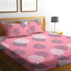 Starnstyle Polycotton 220 TC Floral Printed King Size Double Bedsheet with 2 Pillow Covers Oxford
