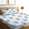 Starnstyle Polycotton 220 TC Floral Printed King Size Double Bedsheet with 2 Pillow Covers Ristes