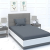 Purav Light Microfiber Flat Single Bed Bedsheet Plain Striped Cotton Bedsheet with 1 Pillow Cover for Queen Size Bed 340 TC Breathable Grey color