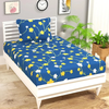 HomeKart Premium Microfiber 144 TC Flat Single Bedsheets Breathable with 1 Pillow Cover Dark Blue & Yellow