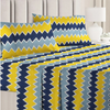 HomeKart Microfiber bedsheet for Double Bed with 2 Pillow Covers Breathable and Soft Touch 144 TC Pattren Zigzag Yellow and Grey TC 144