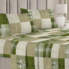 HomeKart Microfiber bedsheet for Double Bed with 2 Pillow Covers Breathable Wrinklefree and Soft Touch 144 TC Pattren Floral Light Green TC - 144 Floral Light Green