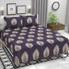 HomeKart Leaves 180 Tc Ultra Super Soft Cotton Feel Microfiber Double Bedsheet with Two Pillow Covers for Your Bedroom Violet