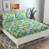 HomeKart Microfiber bedsheet for Double Bed with 2 Pillow Covers Breathable and Soft Touch 144 TC Pattren Floral Light Green White TC - 144