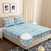 Homekart Premium Microfiber Elastic Fitted Bedsheets with 2 King Size Pillow Covers Double Bed 180 TC Supersoft Aqua