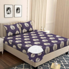 Homekart Premium Microfiber Elastic Fitted Bedsheets with 2 King Size Pillow Covers Double Bed 180 TC Supersoft Violet