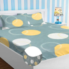 Homekart Premium Cotton Elastic Fitted Bedsheets with 2 King Size Pillow Covers Double Bed Cricle Printed Grey & White 200 tc - 220 tc