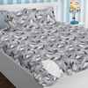 Homekart Premium Cotton Elastic Fitted Bedsheets with 2 King Size Pillow Covers Double Bed Flower Print Grey and Black 200 tc - 220 tc