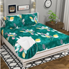 Homekart 220 TC Premium Cotton Elastic Fitted Bedsheets with 2 Pillow Covers Double Bed Dark Green & Rust