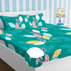 Homekart Premium Cotton Elastic Fitted Bedsheets with 2 King Size Pillow Covers Double Bed Flower Print Green and Red 200 tc - 220 tc