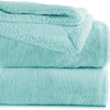 Homekart Faux Rabbit Fur with Sherpa Luxurious Soft Reversible Blanket for Double Size Bed 500GSM Blanket with Bag Packing Color Aqua