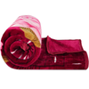 Homekart Premium Super Soft Cloudy Printed Mink Double Bed Blanket for All Season Ultrasoft & Cozy Single Ply Blanket Pink Flower Dark Red
