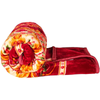 Homekart Super Soft Cloudy Printed Double Bed Blanket for Heavy Winter Single Ply Mink Blanket King Size TC 400 Red and Beige