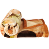 Homekart Super Soft Cloudy Printed Single Bed Blanket for Heavy Winter Single Ply Mink Blanket King Size TC - 400 Beige Brown & Green