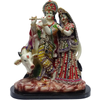 Alila Polyresin & Marble Radha Krishna With Cow Idol 1Piece Multicolor
