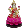 Alila Polyresin and Marble Lakshmi Ji Lotus With Ornaments Figurine Multicolour