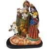 Alila Marble Finish Murti Idol Statue Sculpture Spiritual Hindu God 630DJ Radha Krishana with Cow