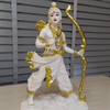 Alila Marble Finish Murti Idol Statue Sculpture Spiritual Hindu God Shri Ram White Idol 13.5 Inch