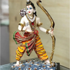 Alila Marble Finish Murti Idol Statue Sculpture Spiritual Hindu God Shri Ram with Stone 13.5 Inch
