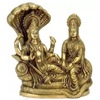 Uapan Brass Lord Vishnu Laxmi Sculpture Decorative Showpiece  Decorative Showpiece 10 cm