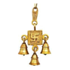 Uapan Metal Craft Golden Brass Hanging 3 Bells Swastika Hanging Decor