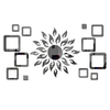 Bikri Kendra Art BK78, Sun Black with Square Black 2 Set 3D Acrylic Mirror Stickers for Wall