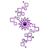 Bikri Kendra Glass Art Bk116, Sun Purple With Square Purple 4 Set 3D Acrylic Mirror Stickers For Wall