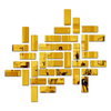 Bikri Kendra Ind 20 Rectangle Golden Mirror Stickers for Wall Decor Acrylic Self-Adhesive Stickers