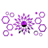 Bikri Kendra Art BK71, Sun with Hexagon Ring 2 Set 3D Acrylic Mirror Stickers for Wall