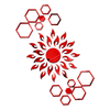 Bikri Kendra Ind Sun with 12 Hexagon Rings  Mirror Stickers for Wall, Acrylic Sticker for Wall