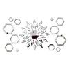 Bikri Kendra Art BK71 Sun with Hexagon Ring 2 Set - 3D Acrylic Mirror Stickers for Wall Silver